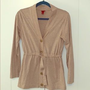 Button cardigan with tie waist